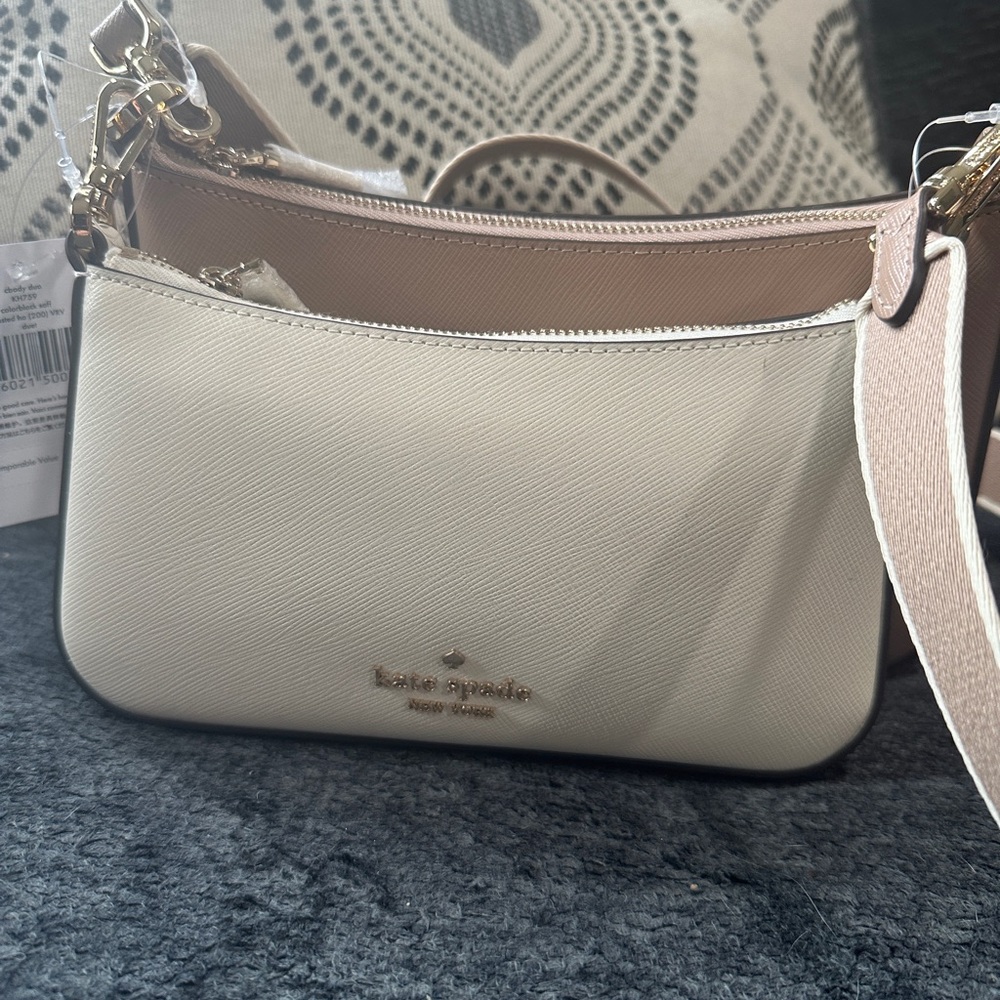 Kate Spade Duet Saffiano Leather Toasted Hazelnut Small Crossbody